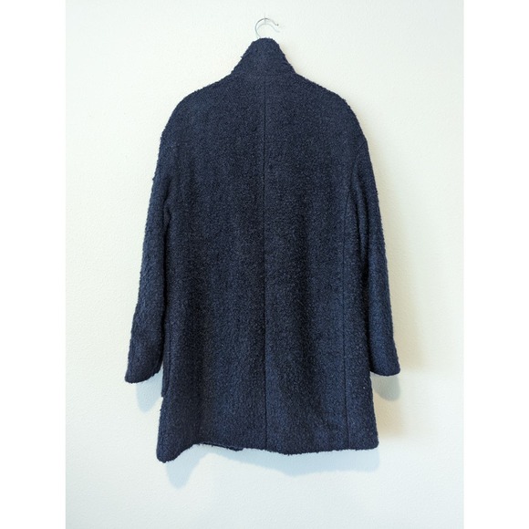 Marks & Spencer Bouclé Textured Teddy Coat Women Navy Blue - Picture 3 of 10